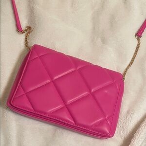 Pink Quilted Crossbody Bag